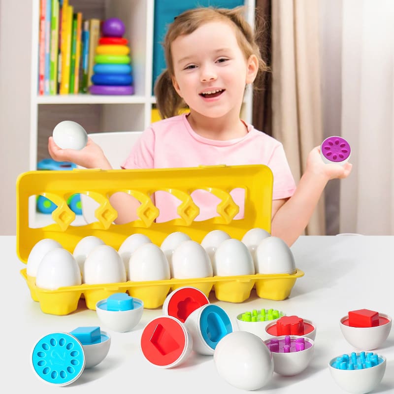 Plastic Eggs Shape Matching Toy For Kids Children