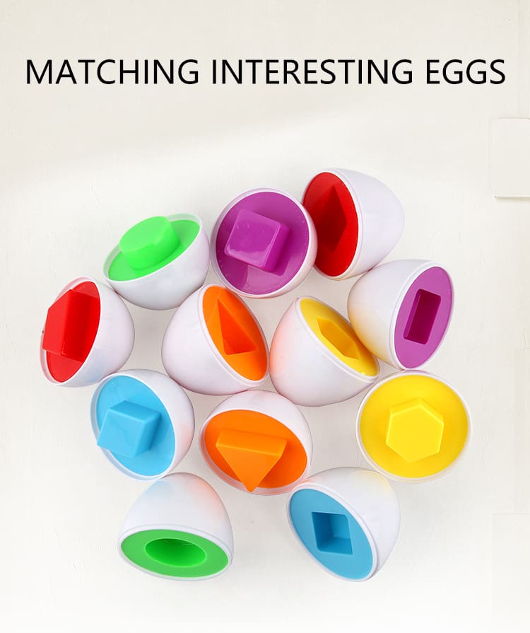 Plastic Eggs Shape Matching Toy For Kids Children