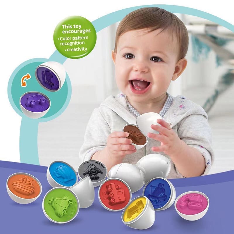 Plastic Eggs Shape Matching Toy For Kids Children