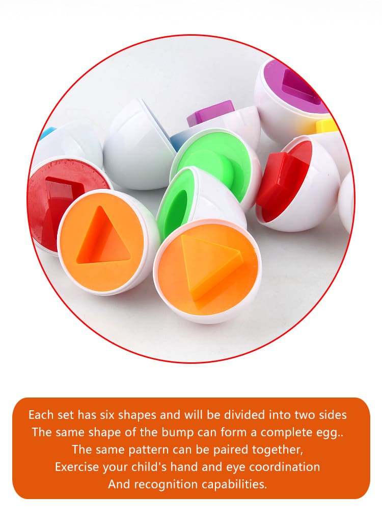 Plastic Eggs Shape Matching Toy For Kids Children