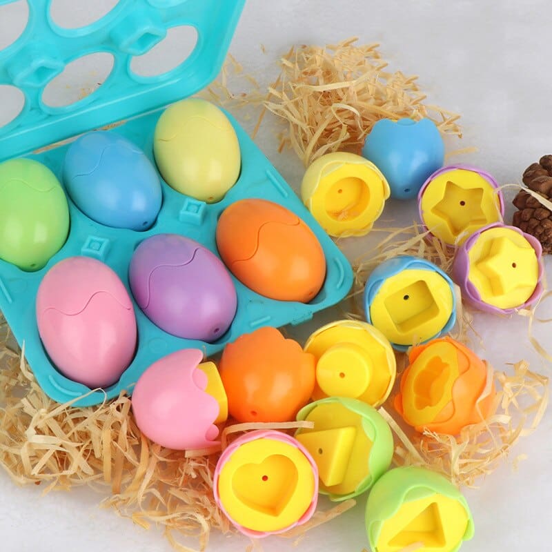 Plastic Eggs Shape Matching Toy For Kids Children