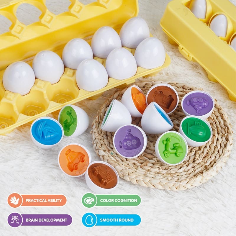 Plastic Eggs Shape Matching Toy For Kids Children