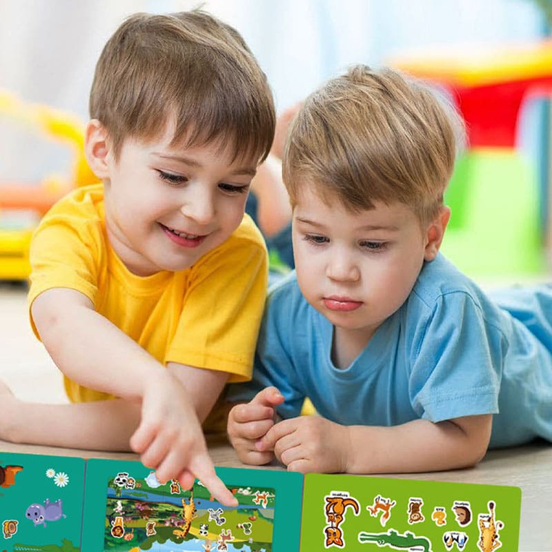 Children Scene Hand-on Puzzle Sticker Books Toy For Kids Gift