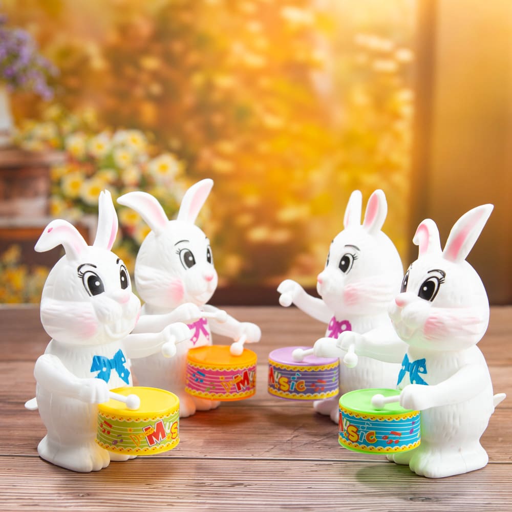 Funny Wind Up Rabbit Drumming Toy for Children Surprises Gifts