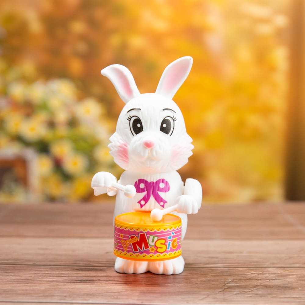 Funny Wind Up Rabbit Drumming Toy for Children Surprises Gifts