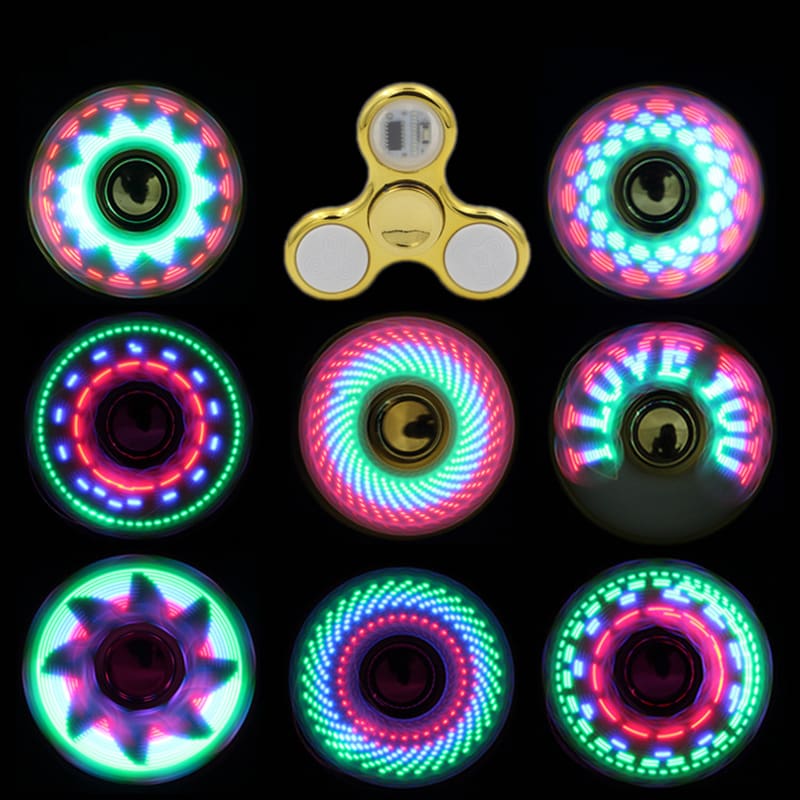 6 Colors LED Light Luminous Fidget Spinner Toy For Kids