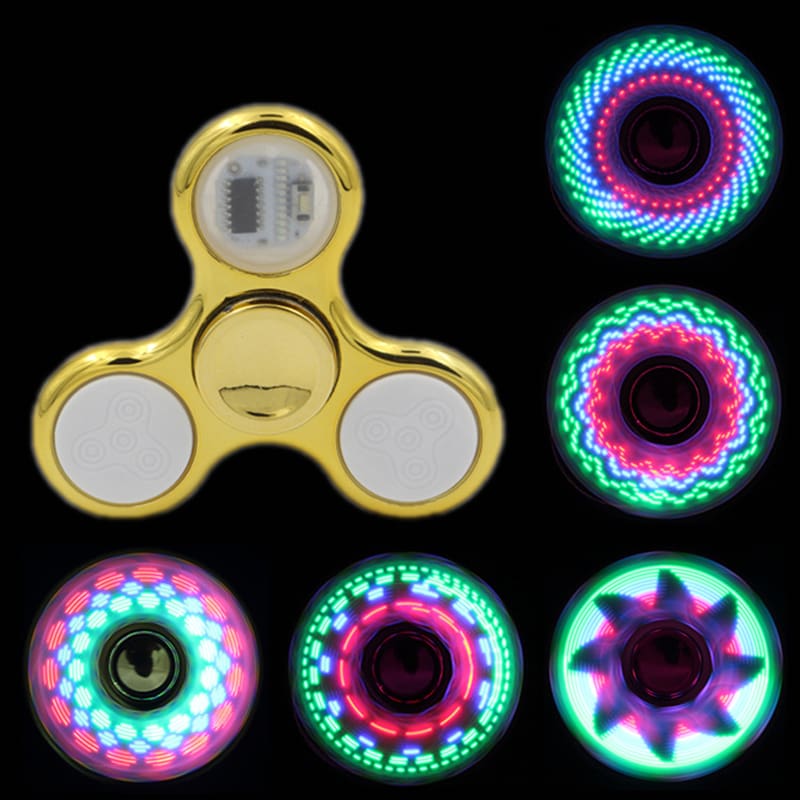 6 Colors LED Light Luminous Fidget Spinner Toy For Kids