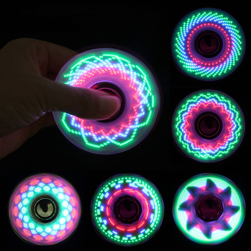 6 Colors LED Light Luminous Fidget Spinner Toy For Kids