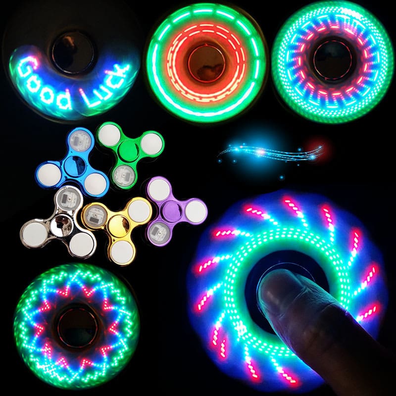 6 Colors LED Light Luminous Fidget Spinner Toy For Kids