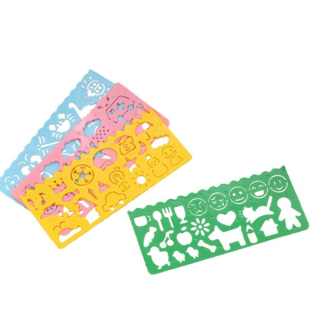 4pcs Plastic Drawing Template Board Toy for Children Gifts