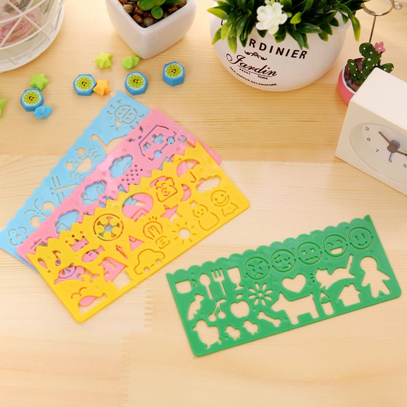 4pcs Plastic Drawing Template Board Toy for Children Gifts