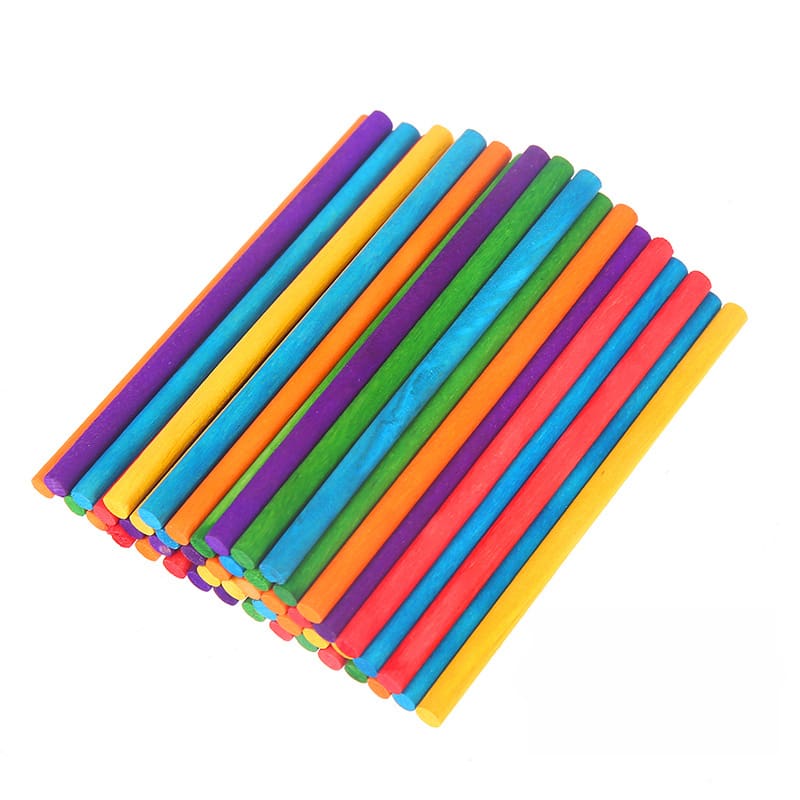 Colorful Hand Crafts Wooden Sticks Toys For Children