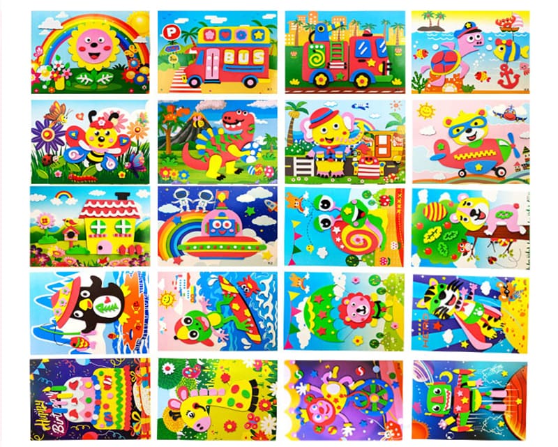 New DIY 3D EVA Foam Sticker Puzzle Game Toys For Kids