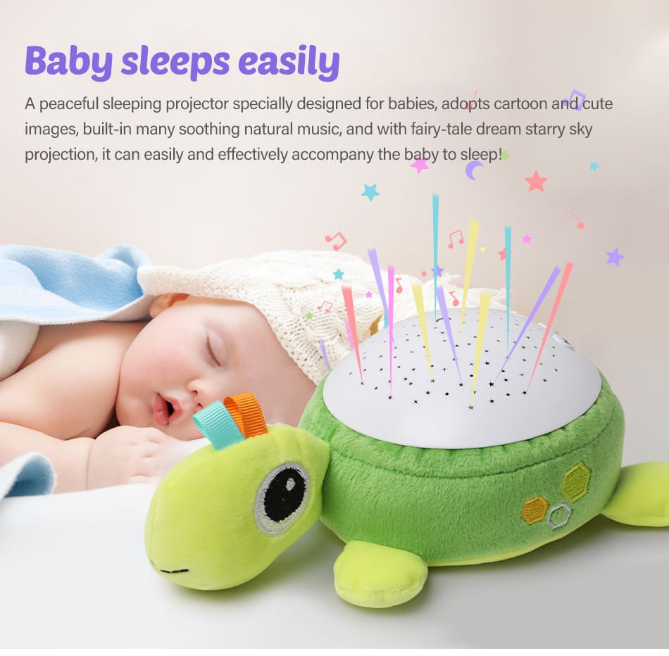 Baby Stuffed Animal Plush Toys With Music and Stars Projector