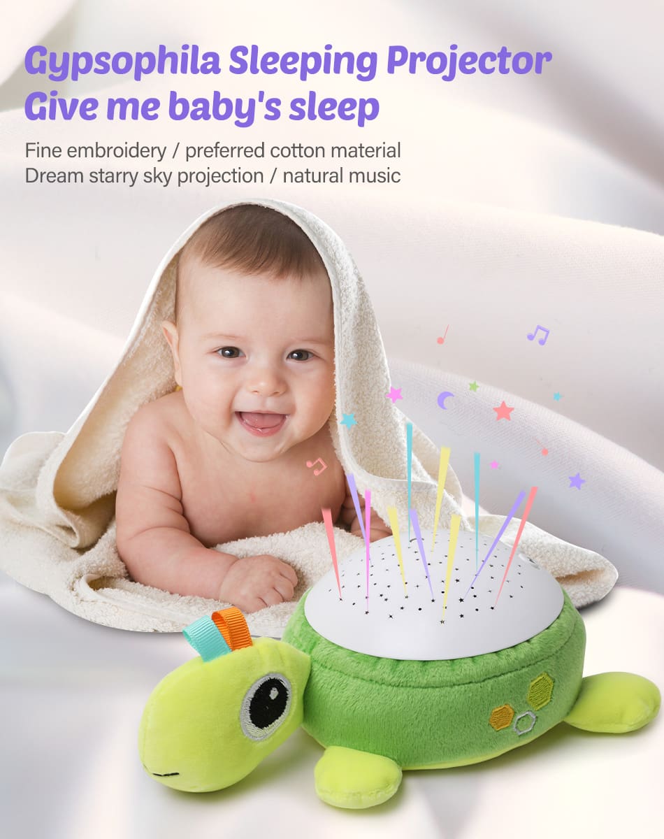 Baby Stuffed Animal Plush Toys With Music and Stars Projector