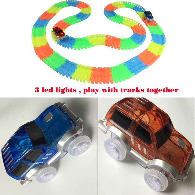 Luminous Racing Track Car Toys With Colored Lights For Kids