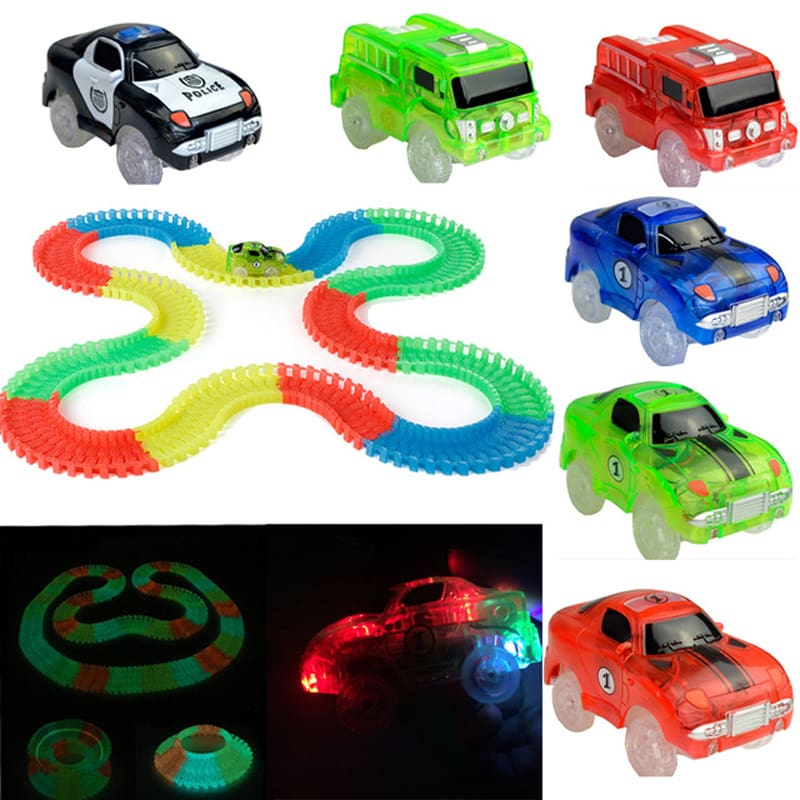 Luminous Racing Track Car Toys With Colored Lights For Kids