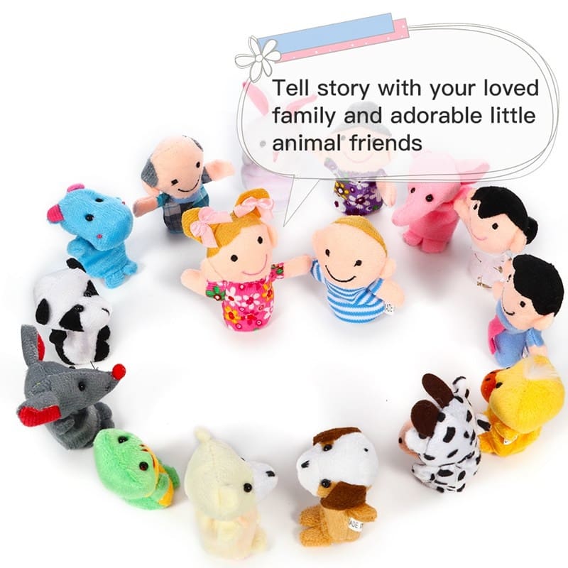 Animal Family Finger Puppet Role Play Toys For Kids