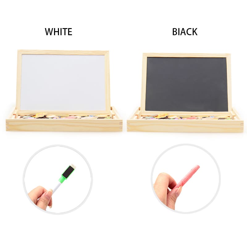 100+Pcs Wooden Multifunction Children Animal Puzzle Writing Magnetic Drawing Board Blackboard Learning Education Toys For Kids