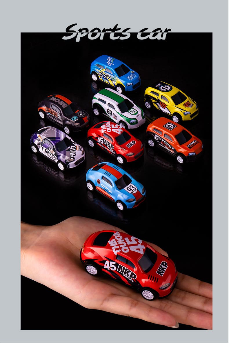 8Pcs/Set Children's Alloy Car Pull Back 1/64 Diecast Kids Metal Action Model Cars Hot Educational Toy For Boy Gifts