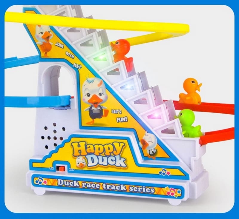 Climbing Stairs Track Toys Cartoon Duck For Children