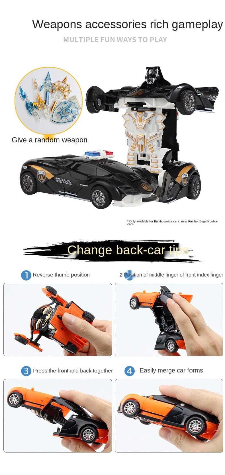 New One-key Deformation Car Toy Gifts Kid