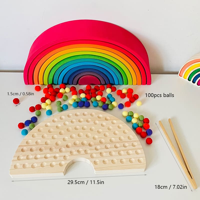 Rainbow Board Baby Montessori Educational Wooden Toy