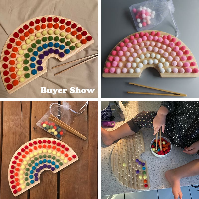 Rainbow Board Baby Montessori Educational Wooden Toy