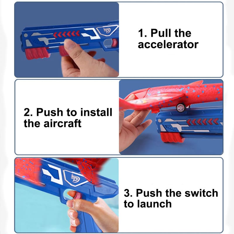 Foam Glider Plane Launcher Toy for Kids