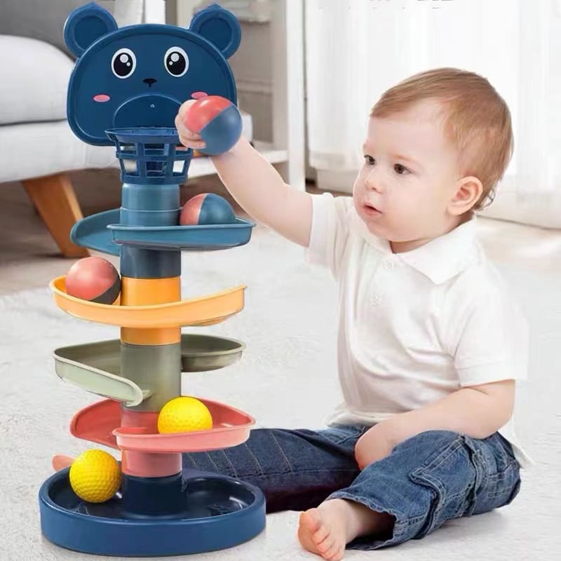 Ball Drop and Roll Swirling Tower Toy for Baby and Toddler