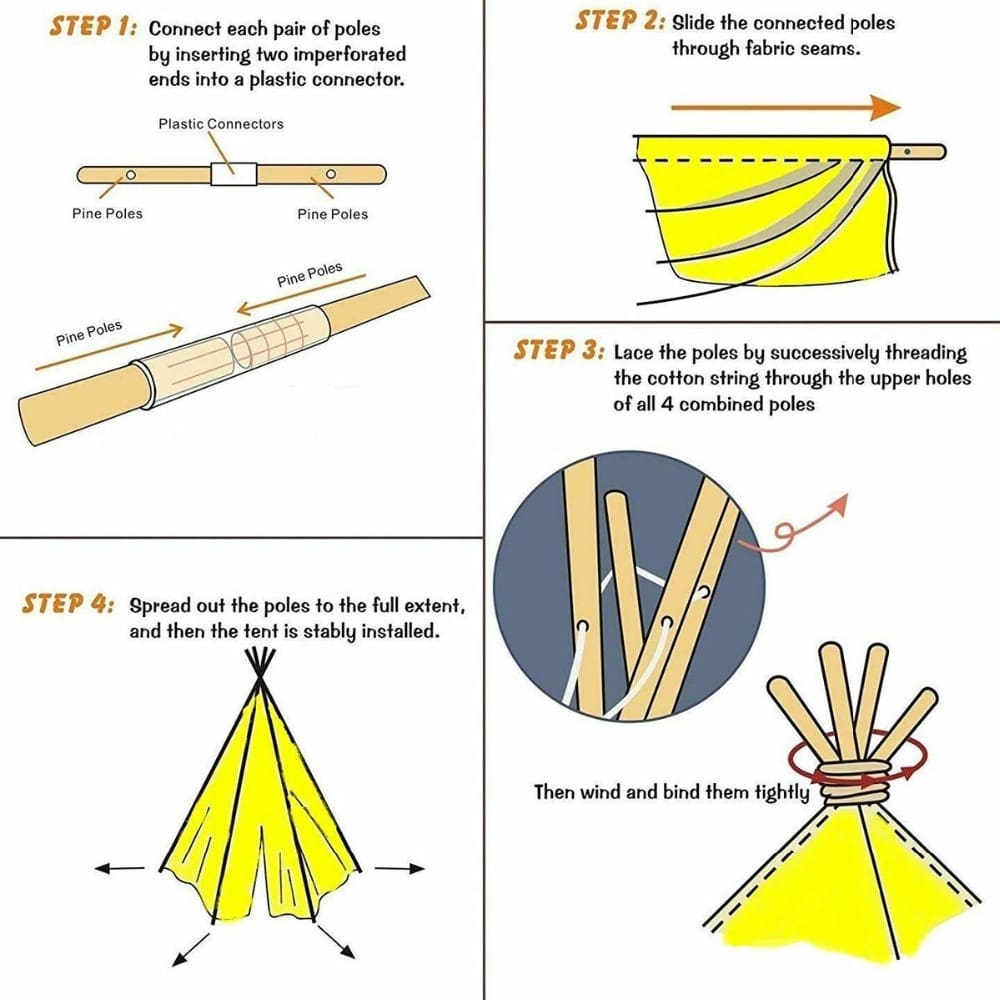 Foldable Wigwam Tent Play Toy for Children