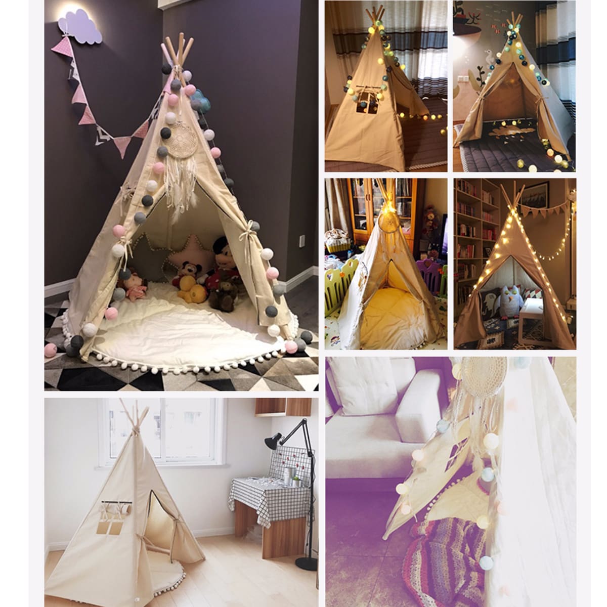 Foldable Wigwam Tent Play Toy for Children