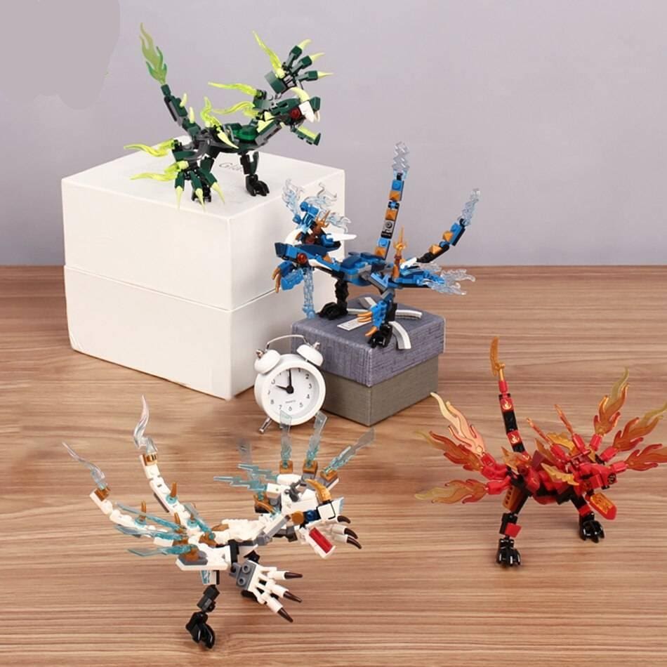 Fire Dragon Knight Model Building Blocks Toy