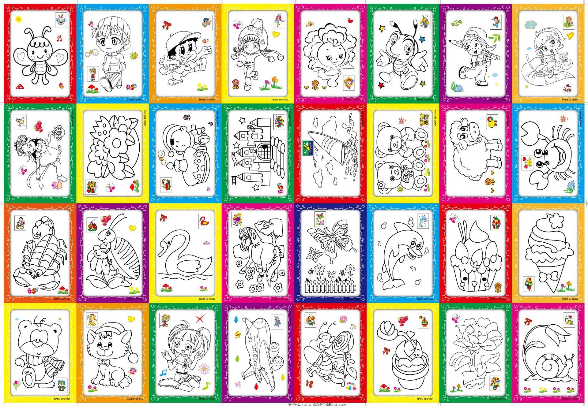 20Pcs DIY Double-sided Coloring Cards Painting Toys for Children