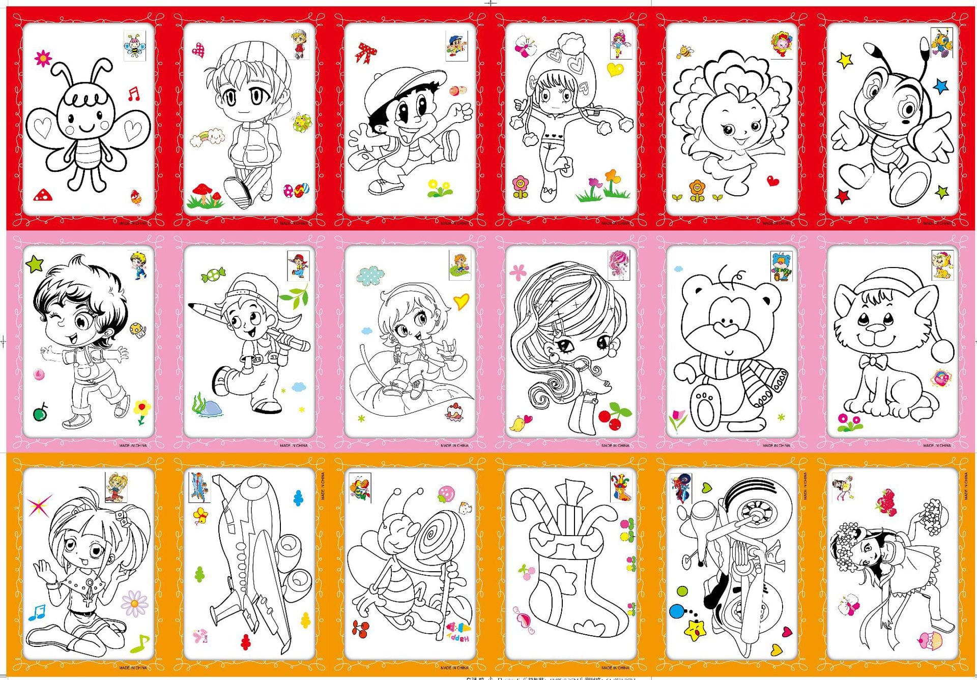 20Pcs DIY Double-sided Coloring Cards Painting Toys for Children