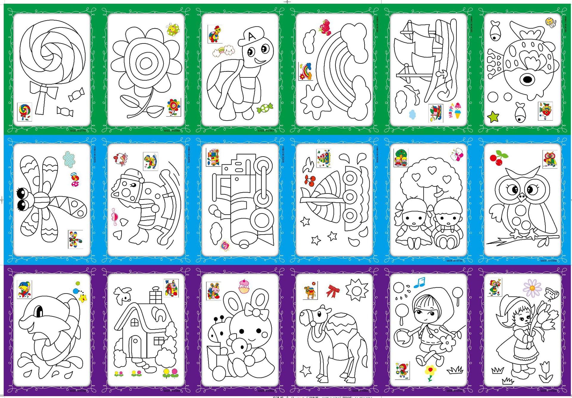 20Pcs DIY Double-sided Coloring Cards Painting Toys for Children