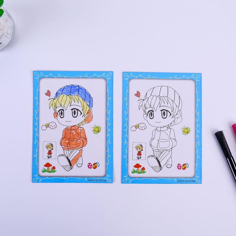 20Pcs DIY Double-sided Coloring Cards Painting Toys for Children