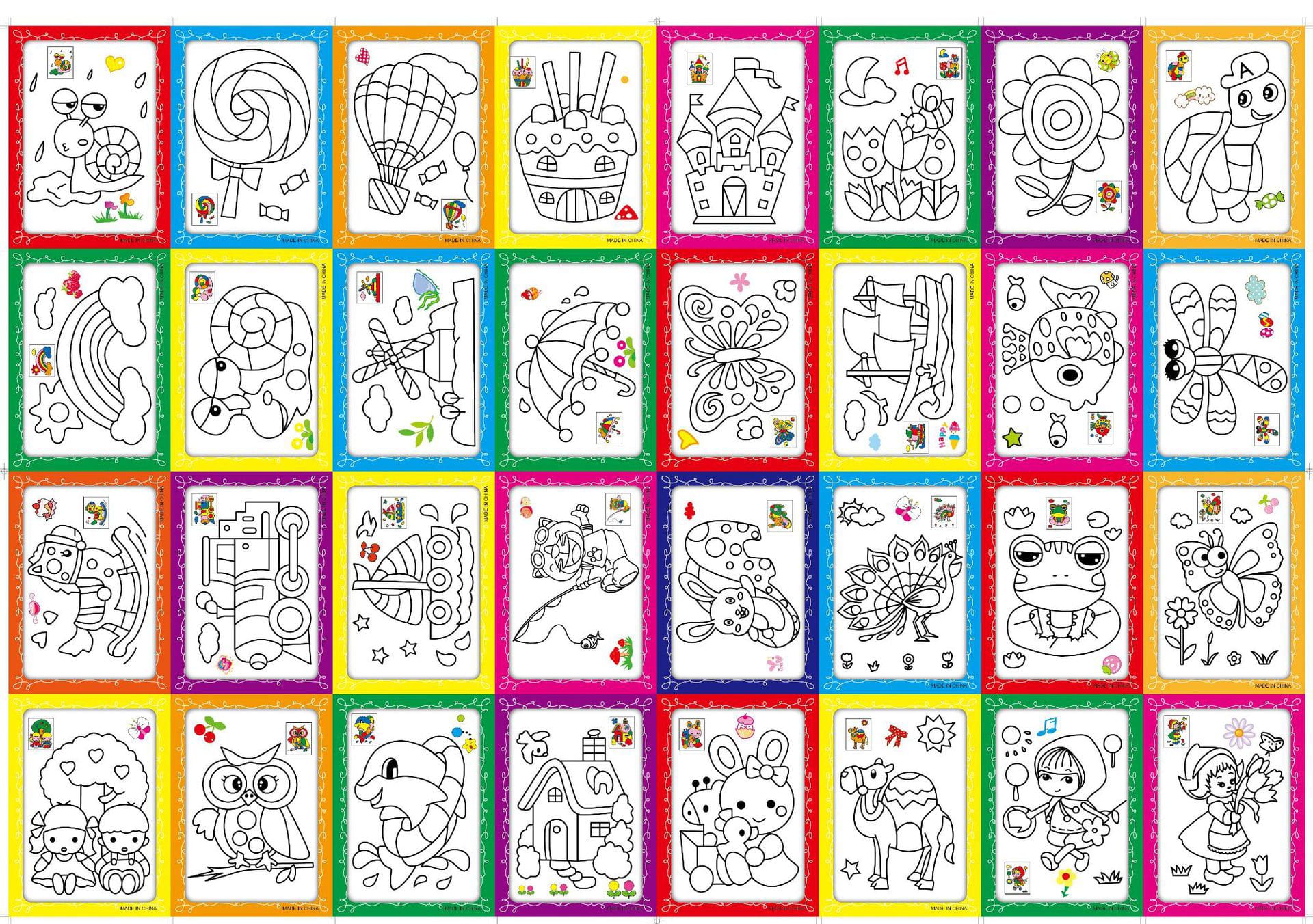 20Pcs DIY Double-sided Coloring Cards Painting Toys for Children