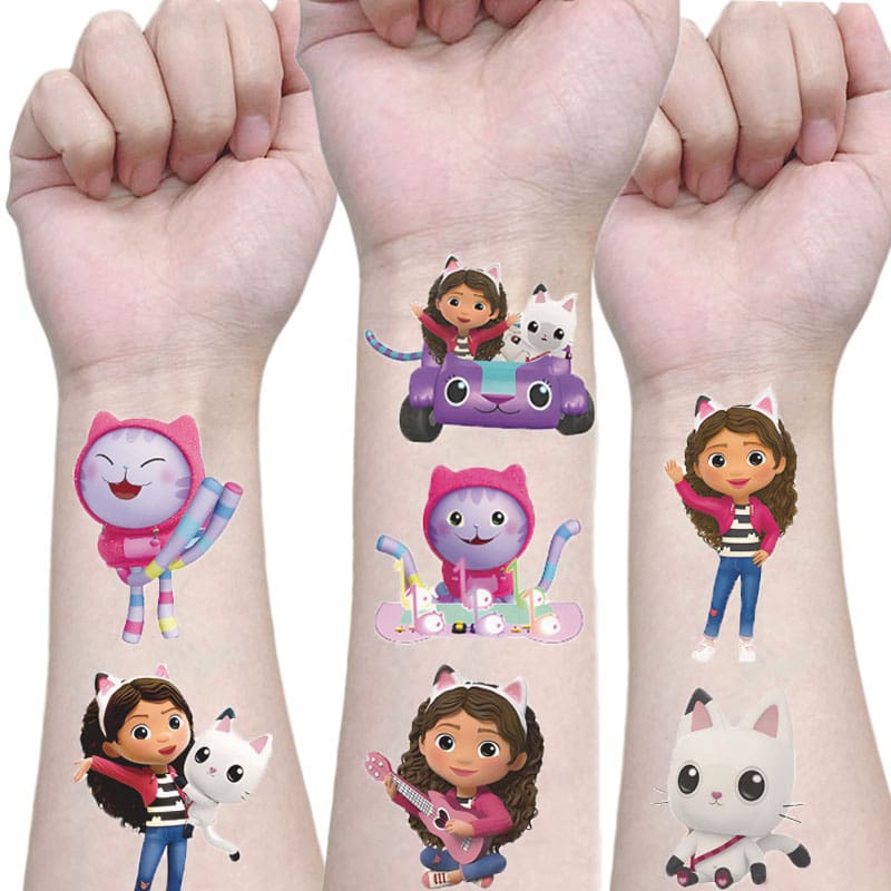 Gabby Dollhouse Tattoo Waterproof Stickers  for Children Gift
