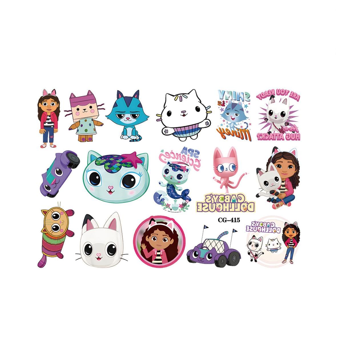 Gabby Dollhouse Tattoo Waterproof Stickers for Children Gift GYOBY TOYS
