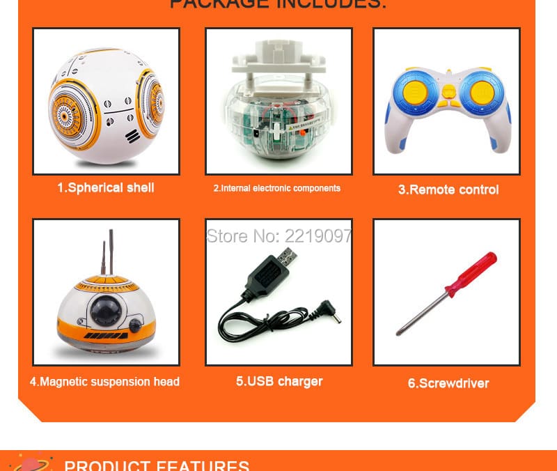 2.4G Remote Control BB8 Robot With Sound Action Figure