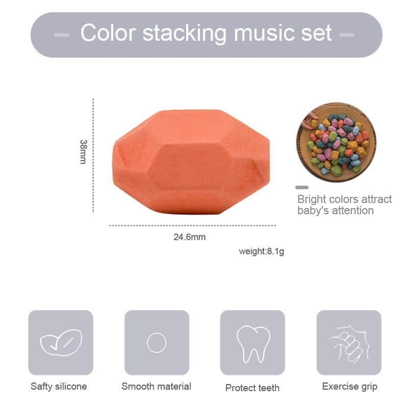 Wooden Rainbow Stones Building Blocks Toys for Children