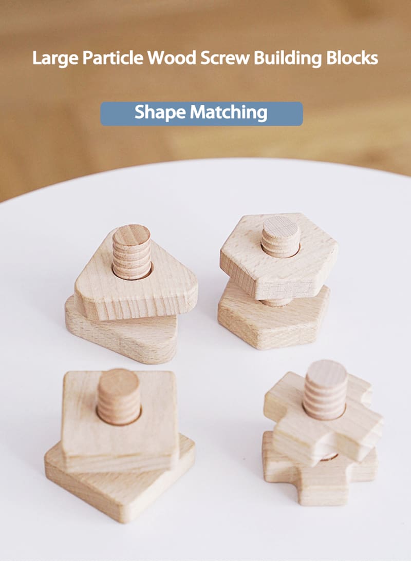 Wooden Screw Building Block Early Education Toy for Toddlers
