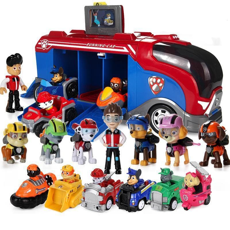 Paw Patrol Puppy Dog Car Toy Set Observation Tower Ryder Patrulla Canina With Voice Action Figures PVC Model Toy Children Gifts