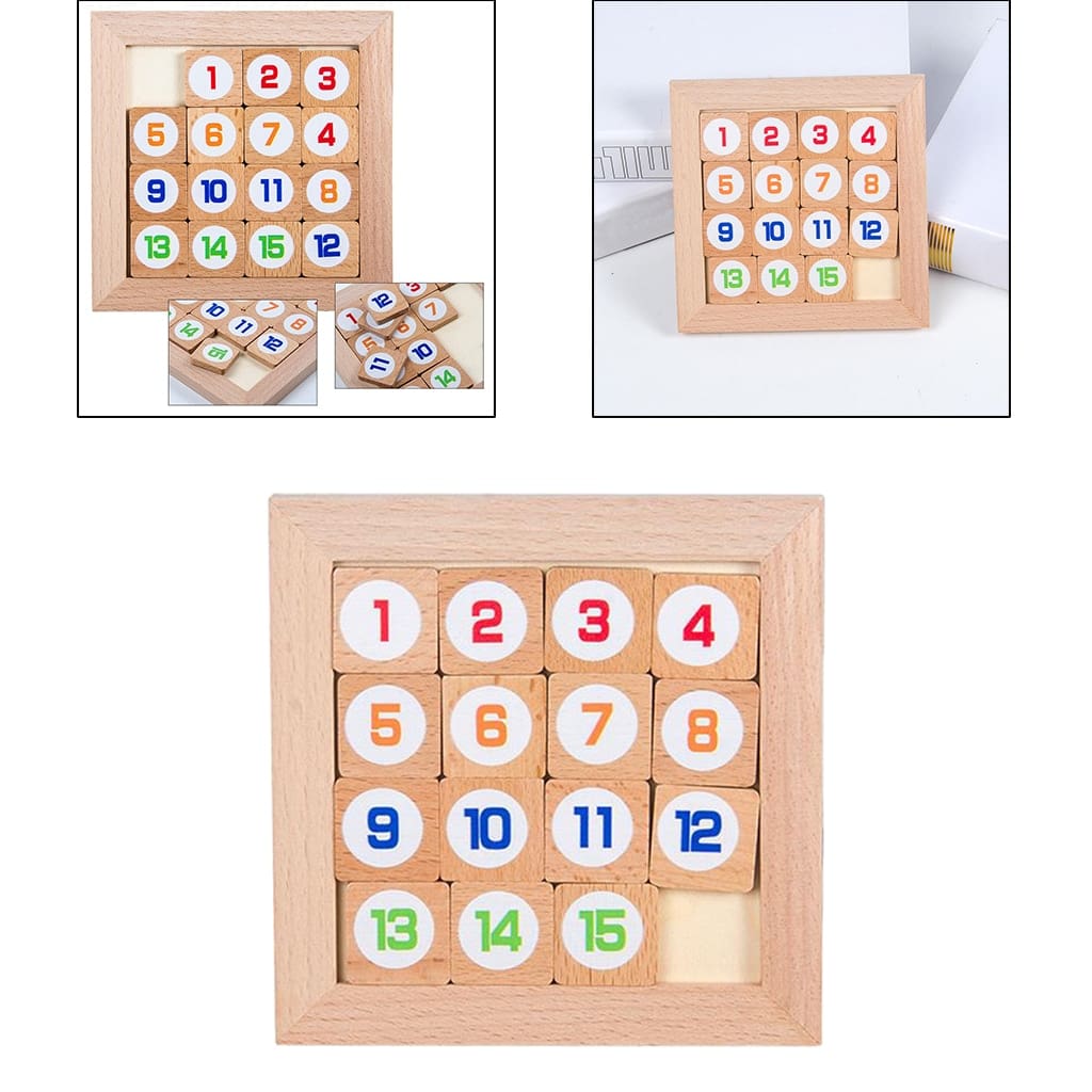 Wooden IQ Klotski Tiles Puzzel Toy for Adults and Kids