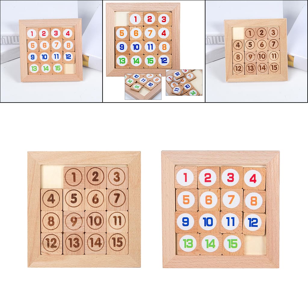 Wooden IQ Klotski Tiles Puzzel Toy for Adults and Kids