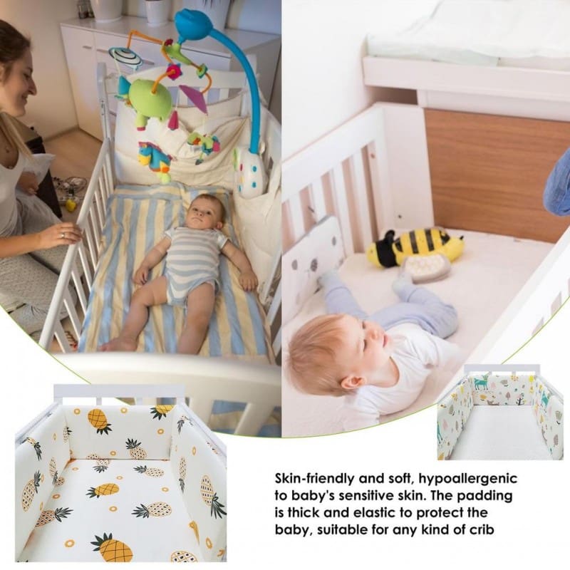 Newborn Cotton Polka Dot Printed Crib Bumper Set