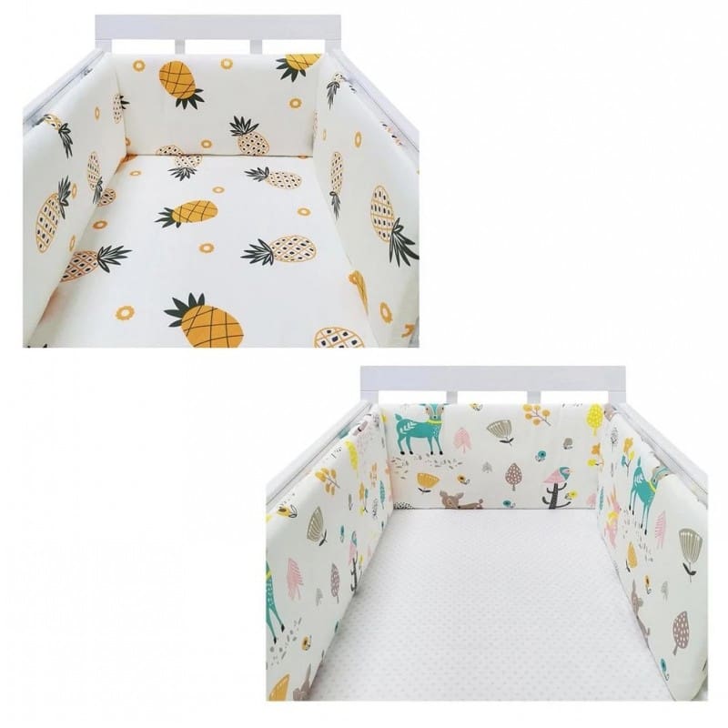 Newborn Cotton Polka Dot Printed Crib Bumper Set