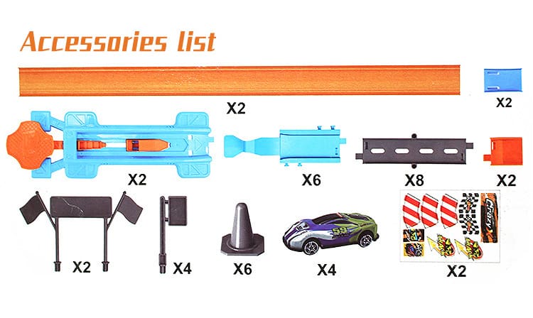 Diy Assembled Double Tracks Racing Car Toys