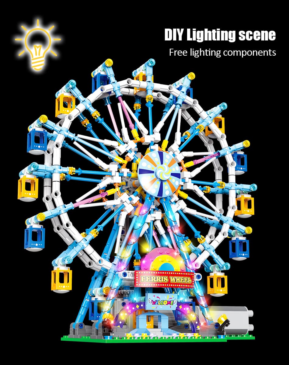 Toy City Electric Rotating Ferris Wheel Building Blocks Toys